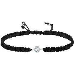 Elli Armband Solitär Knoten Kristalle 925 Silber Schwarz Damen 