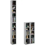 CARO-Möbel Cd/Dvd-, Hellgrau, Holzwerkstoff, Mode, 20x186x17 cm, Wohnzimmer, Regale, CD – DVD-Regale