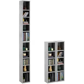 CARO-Möbel CD-Regal 20 x 17 x 186 cm Hellgrau