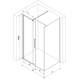 Mexen Velar Duschkabine mit Schiebetür 90 x 200 cm Grau/Weiß 871-090-080-41-20