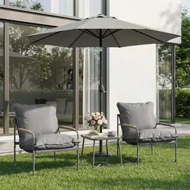 Woltu Gartenlounge-Set 3-tlg. Grau