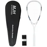 MANJHONG Squashschläger (Anfänger Rahmen) Aluminium Leichtgewicht Schläger mit Tasche & Griffbänd, Weiß