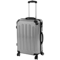 INVIDA 3 TLG.PC/ABS Glüückskind Kofferset Trolley Koffer Einzel oder im Set in 6 Farben (Silber, M)