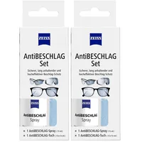 ZEISS AntiBeschlag-Spray mit 15ml Inhalt inklusive einem Brillen-Reinigungstuch für einen lang anhaltenden Beschlagschutz - auch bei hoher Luftfeuchtigkeit (Packung mit 2)