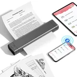 Itari Tragbarer Drucker, M08F Thermodrucker Bluetooth Drucker, Unterstützt Thermopapier A4