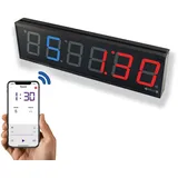 GymNext Flex Timer Wanduhr digital – Heim-Fitnessstudio Edition – Intervall Timer für Fitnesstraining im Fitnessstudio - Steuerung über die Mobile App via Bluetooth – XXL Wanduhr