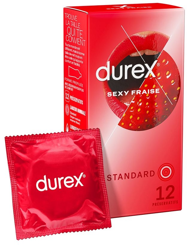 Durex Préservatifs Sexy Fraise - 12 Préservatifs Parfumés 12 pc(s) préservatif(s)