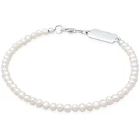 KUZZOI Süßwasserperlen Armband Silber 925 21 cm