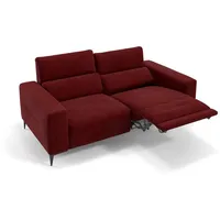 Sofanella 2-Sitzer Stoff TERAMO, Relaxsofa, Designsofa, Designer Couch, Italienisches Sofa, 2er Sofa rot