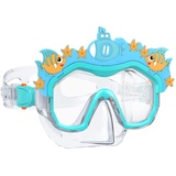 VUENICEE Taucherbrille Kinder,Anti Nebel Panorama Tauchmaske Gehärtetes Glas Schwimmbrille Kinder mit Nasenabdeckung Cartoon Silikon-Poolbrille Schwimmmaske für 4-12 Jahre Jungen Mädchen,Grün