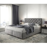 DeLife Boxspringbett Dream-Great 160x200 cm Mikrofaser Taupe mit Matratze und Topper