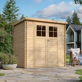 TIMBELA Gartenhaus M311F+M311G 1,42 x 2,04 m Braun
