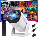 Mini Beamer Handy【Auto Trapezkorrektur】 YOTON Y4 Tragbarer Projektor Bluetooth, 2025 Neuer Full HD Videoprojektor für Heimkino, 50% Zoom Outdoor Projector Kompatibel mit HDMI/USB/Phone/PS5/Fire Stick