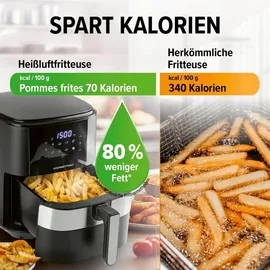 GOURMETmaxx Heißluftfritteuse XL 6,2 l schwarz