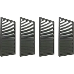 Mendler 4er-Set Aluminium Schiebetür für Pergola HWC-L46, Terrassenüberdachung, Lamellenpaneel Modul, 206x369cm ~ anthrazit