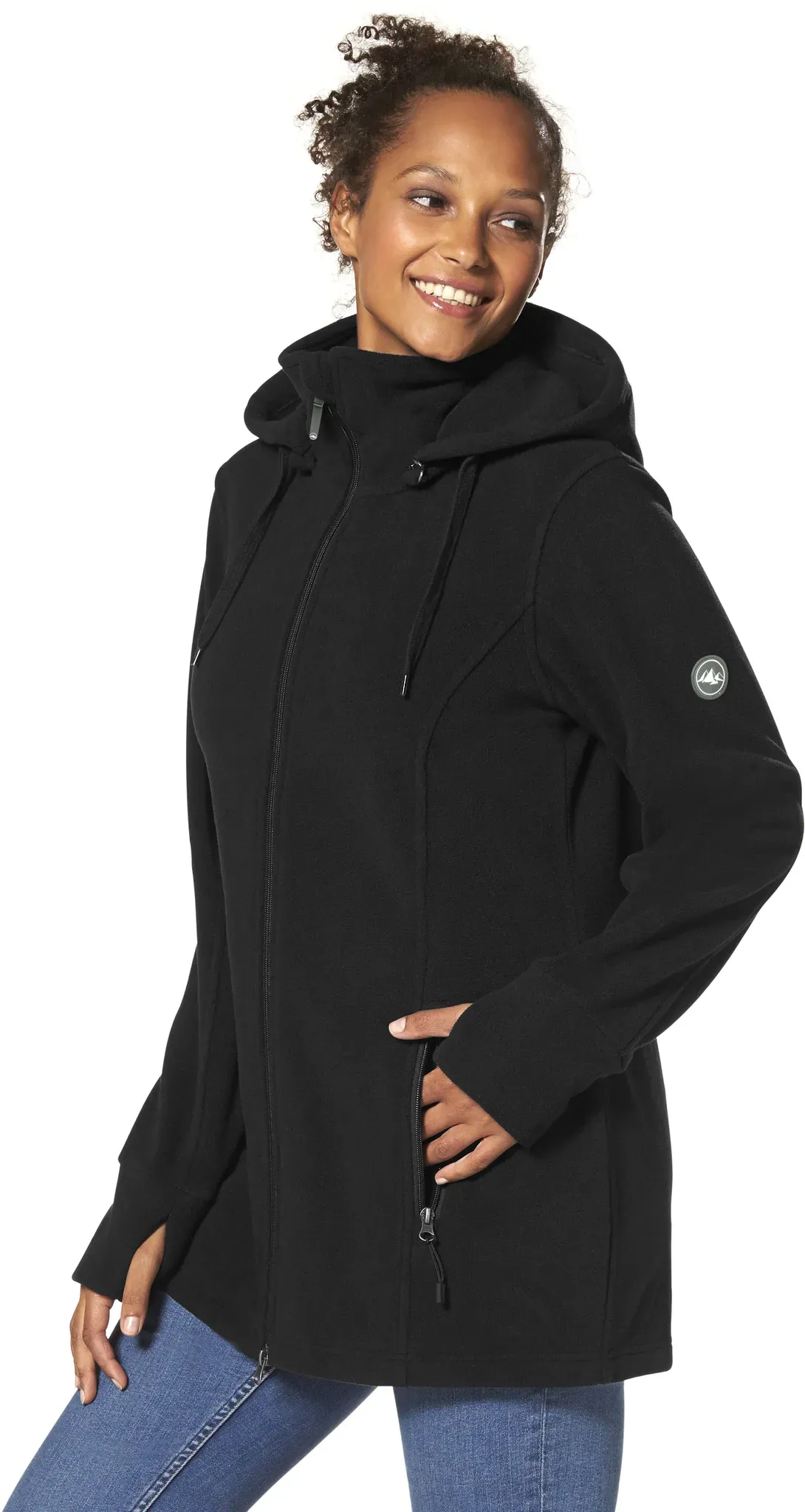 Fleecejacke POLARINO Gr. 46, schwarz Damen Jacken Sportjacken auch in Großen Größen erhältlich