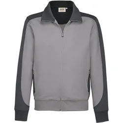 Hakro  Herren Performance Sweatjacke Contrast in Grau, Gr. XS