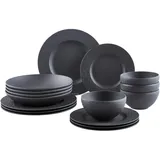 Villeroy & Boch Tafelservice Manufacture Rock, Schwarz, Keramik, 16-teilig, Essen & Trinken, Geschirr, Geschirr-Sets, Tafelservice
