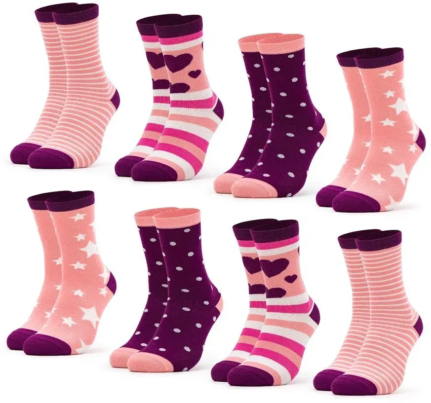 Occulto Kinder Baumwollsocken 8 St pink