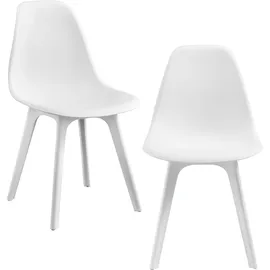 [en.casa] Esszimmerstuhl Brevik Kunststoff Weiß 2er Set