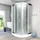 AcquaVapore Komplettdusche mit Schiebetür 100 x 215 cm Schwarz Sicherheitsglas D58-23M1