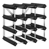 vidaXL Weinregal 12 Flaschen 32,5 x 22,5 x 32,5 cm Schwarz