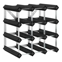 vidaXL Weinregal 12 Flaschen 32,5 x 22,5 x 32,5 cm Schwarz