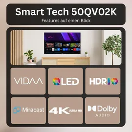 Smart-Tech 50QV02K 50" 4K UHD QLED Smart TV