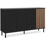 Finori Monza 51C Sideboard 160x90x40 cm Schwarz / Artisan Oak - Schwarz