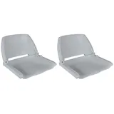 vidaXL Bootssitze 2 Stk. Klappbare Rückenlehne 41 x 51 x 48 cm grau