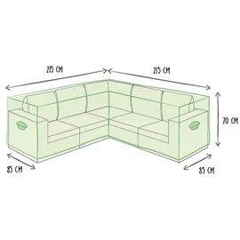 Perel Schutzhülle L-Förmig 215 x 215 x 85 cm Taupe