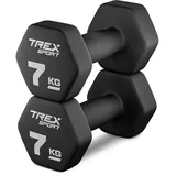 TREX SPORT Neopren Hanteln Set | Kurzhanteln 2er Set 4kg-20kg | Hanteln Frauen & Männer Set (2 x 7 kg)