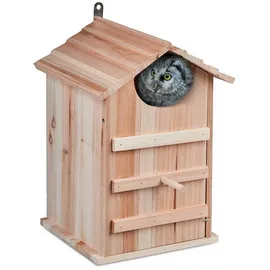 Relaxdays Eulen Nistkasten Holz Hellbraun