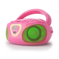 Auna Roadie Radio (FM-Radio, Kinder CD Player tragbar Musikbox Bluetooth CD Spieler Radio Soundbox) rosa