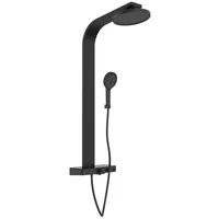 Schütte Thermostat-Duscharmatur mit Ablage SAMOA RAIN Matt Schwarz