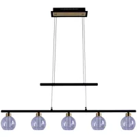 NÄVE LED-Pendelleuchte Brass Glas Schwarz 90 cm