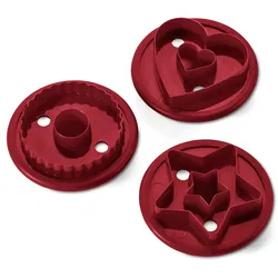 Tchibo - 3 Linzer Plätzchenausstecher - rot