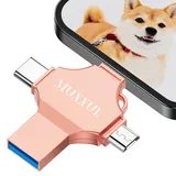 Ohne EIN App Herunterzuladen-MUXXUE 256GB USB Stick iPhone, 4 in 1 Speicherstick iPhone USB Stick für iPhone, i-Pad, Mac, Android, PC