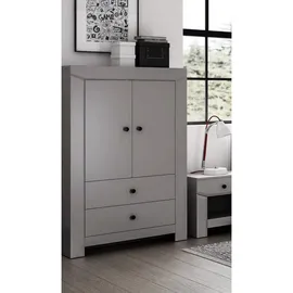 Feldmann-Wohnen Stauraumschrank Terni Mehrzweckschrank 91,5x42x139 cm 2-türig mit 2 Schubladen grau