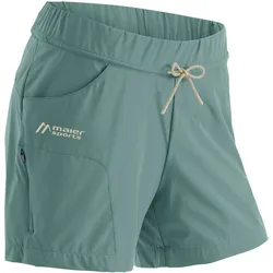 Funktionsshorts MAIER SPORTS "Fortunit Short W", Damen, Gr. 36, Normalgrößen, blau (mittelblau), 100% Polyester, Hosen, Reißfeste Funktionsshorts in lässigem Schnitt