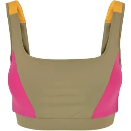 URBAN CLASSICS Color Block Sport-bh Khaki / Bright Violett / Magic Mango L
