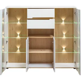 Innostyle Memphis Highboard 145 x 127 x 38 cm Weiß