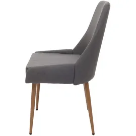 Mendler Esszimmerstuhl HWC-O27 Stoff dunkelgrau 6er Set