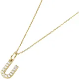 Luigi Merano Kette mit Anhänger Buchstabe U mit Zirkonia Gold 375