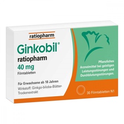 Ginkobil ratiopharm 40mg mit Ginkgo biloba