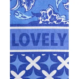 Zwillingsherz Schal ZWILLINGSHERZ "Love & More", Damen, blau, Web, Polyester, Modetücher Schal, stylischer Schal mit Schriftzug