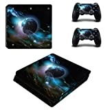 DOTBUY PS4 Slim Skin Aufkleber Sticker Design Folie schützende Haut Schale für Sony Playstation 4 Slim Konsole und 2 Dualshock Controller (Dark Earth)