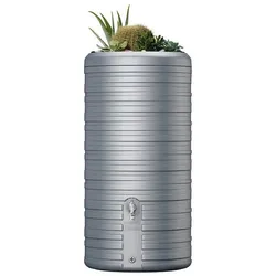 GARANTIA 2in1 Regenspeicher NORDIC, 300 Liter, steingrau , mit Pflanzschale, Regenwasserbehälter