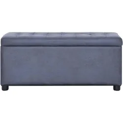 vidaXL Ottoman mit Stauraum 87,5 cm Grau Wildleder-Optik