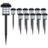 monzana Deuba® Solarlampe Außen 12er Set Wetterfest IP44 Erdspieß Solar Laterne Schwarz Garten Leuchte Außenleuchte Balkon Deko